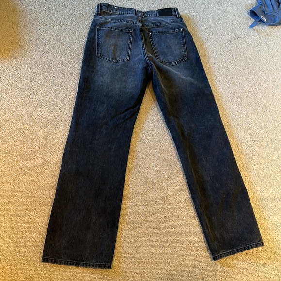 Zara High-Waisted Full Length Z1975 Straight Leg Jeans in Washed Black - Picture 5 of 5
